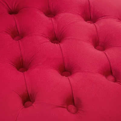 HOMCOM High Back Accent Chair, Upholstered Armless Chair, Retro Button-Tufted Royal Design With Thick Padding And Rubberwood Leg, Crimson Red 5 HOMCOM High Back Accent Chair, Upholstered Armless Chair, Retro Button-Tufted Royal Design With Thick Padding And Rubberwood Leg, Crimson Red - Image 5