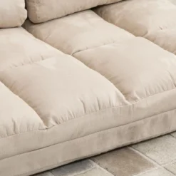 HOMCOM Convertible Floor Sofa Chair, Folding Upholstered Couch Bed, Adjustable Guest Chaise Lounge With Metal Frame And 2 Pillows 10 HOMCOM Convertible Floor Sofa Chair, Folding Upholstered Couch Bed, Adjustable Guest Chaise Lounge With Metal Frame And 2 Pillows -Homcom GUEST 3f078bdc c397 4616 aa55 fd6b8b6dfa6a