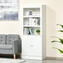 HOMCOM 72" Kitchen Buffet With Hutch, Kitchen Pantry Cupboard With 2 Door Cabinet, And 2 Adjustable Shelves, White 9 HOMCOM 72" Kitchen Buffet With Hutch, Kitchen Pantry Cupboard With 2 Door Cabinet, And 2 Adjustable Shelves, White -Homcom GUEST 41157ca3 f27d 455c a70e 22877c051649