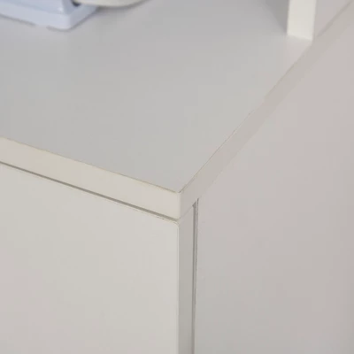 HOMCOM Freestanding Kitchen Pantry, Buffet With Hutch Storage Organizer With 2 Door Cabinets, 3 Drawers And Open Countertop, Adjustable Shelf, White 7 HOMCOM Freestanding Kitchen Pantry, Buffet With Hutch Storage Organizer With 2 Door Cabinets, 3 Drawers And Open Countertop, Adjustable Shelf, White - Image 7