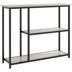 HOMCOM 39" Console Table, Modern Sofa Table With 2 Storage Shelves, Steel Frame, Narrow Entryway Table For Hallway -Homcom GUEST 4223f28b 6b5f 413f 81e5 3c96d32e8918