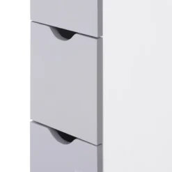 HOMCOM 54" Tall Bathroom Storage Cabinet, Freestanding Linen Tower With 2-Tier Shelf And Drawers, Narrow Side Floor Organizer, Grey And White -Homcom GUEST 4311f3a7 cec4 44be af46 01cebbb85851