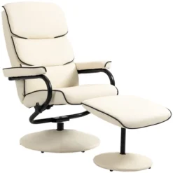 HOMCOM Recliner Chair With Ottoman, PU Leather Swivel High Back Armchair W/ Footrest Stool, 135° Adjustable Backrest And Thick Foam Padding For Home Office Or Living Room 9 HOMCOM Recliner Chair With Ottoman, PU Leather Swivel High Back Armchair W/ Footrest Stool, 135° Adjustable Backrest And Thick Foam Padding For Home Office Or Living Room -Homcom GUEST 44eff74a 035f 4c7d be18 c9e0b865b5fd