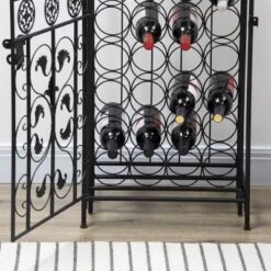 HOMCOM 45-Bottle Modern Wine Organizer Decorative Portable Wrought Iron Wine Rack Jail 10 HOMCOM 45-Bottle Modern Wine Organizer Decorative Portable Wrought Iron Wine Rack Jail -Homcom GUEST 46380f22 307d 4240 9727 d96d04d07a46