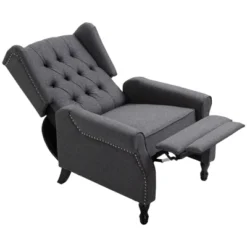 HOMCOM Fabric Upholstered Wingback Recliner, Tufted Back Linen Arm Chair With Footrest, Armrest, Padded Cushion, Dark Grey 8 HOMCOM Fabric Upholstered Wingback Recliner, Tufted Back Linen Arm Chair With Footrest, Armrest, Padded Cushion, Dark Grey -Homcom GUEST 484551a9 d36d 4d96 80aa d403bb4cb554