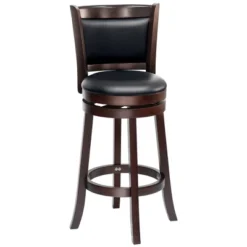 HOMCOM Classic Bar Stool Swivel Barstool With PU Leather Upholstered Mid-Back And Footrest, 30.25 Inch Seat Height, Black 8 HOMCOM Classic Bar Stool Swivel Barstool With PU Leather Upholstered Mid-Back And Footrest, 30.25 Inch Seat Height, Black -Homcom GUEST 4917d9ef 81d5 4de0 ad86 66bf5865f96f