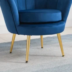 HomCom Elegant Velvet Upholstered Accent Leisure Club Chair With Gold Metal Legs -Homcom GUEST 4b7aebc4 7d6c 4017 945a a7b1f5c0bdd4