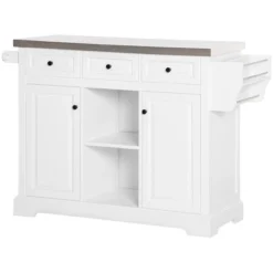HOMCOM Rolling Kitchen Island On Wheels With Stainless Steel Top, Spice Rack & Drawers, Utility Portable Multi-Storage Cart On Wheels -Homcom GUEST 4d80202c fe1b 458f a21c eda55f0bf433
