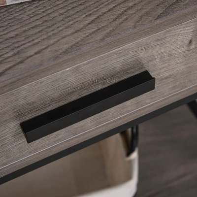 HOMCOM Industrial End Table With Drawer And Bottom Shelf, Mobile Side Table With 4 Wheels For Living Room, Bedroom 4 HOMCOM Industrial End Table With Drawer And Bottom Shelf, Mobile Side Table With 4 Wheels For Living Room, Bedroom - Image 4