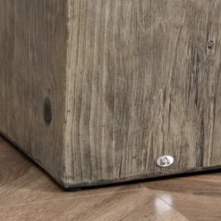 HOMCOM Decorative Side Table With Square Tabletop, Rustic Concrete End Table With Wood Grain Finish, For Indoors And Outdoors, Set Of 2, Gray -Homcom GUEST 53ec7c42 9d77 4b11 b88d 53d667cda789