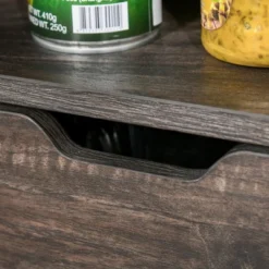 HOMCOM Industrial Sideboard, Freestanding Coffee Bar Cabinet, Buffet Cabinet With 2 Drawers, 2 Shelves & Metal Mesh Door, Dark Brown/Black -Homcom GUEST 5479691c a479 4bf3 b0a4 75c178a4cd64