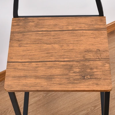 HOMCOM 5 PC Modern Counter Height Bar Table Set Compact Kitchen Table 4 Chairs Set With Footrest, Metal Legs 4 HOMCOM 5 PC Modern Counter Height Bar Table Set Compact Kitchen Table 4 Chairs Set With Footrest, Metal Legs - Image 4