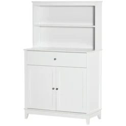 HOMCOM Modern 58" Kitchen Buffet With Hutch, Microwave Cabinet With Drawer And Storage Cupboard, White 7 HOMCOM Modern 58" Kitchen Buffet With Hutch, Microwave Cabinet With Drawer And Storage Cupboard, White -Homcom GUEST 55f619a0 3582 473e 9f55 1087c606121d