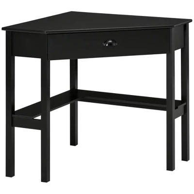 HOMCOM Corner Desk, Triangle Computer Desk With Drawer And Storage Shelves For Small Spaces, Home Office Workstation For Living Room, Or Bedroom 7 HOMCOM Corner Desk, Triangle Computer Desk With Drawer And Storage Shelves For Small Spaces, Home Office Workstation For Living Room, Or Bedroom - Image 7