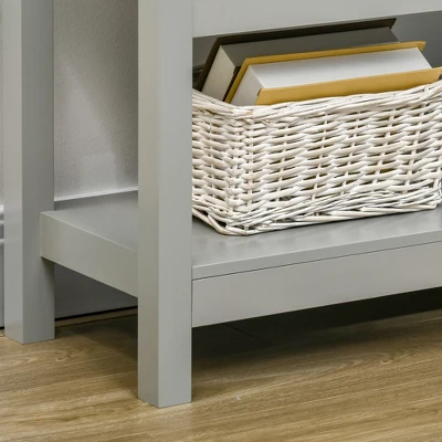 HOMCOM 70" Kitchen Buffet Hutch With 3-Tier Shelving, Freestanding Storage Pantry Cabinet With Adjustable Shelves, Countertop, Gray 5 HOMCOM 70" Kitchen Buffet Hutch With 3-Tier Shelving, Freestanding Storage Pantry Cabinet With Adjustable Shelves, Countertop, Gray - Image 5