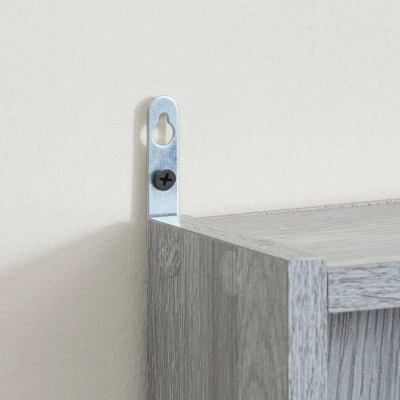 HOMCOM 5-storey Wall Shelf Display Cabinet, Shotglass Display Case With 2 Glass Doors And 4 Adjustable Shelves, Gray 4 HOMCOM 5-storey Wall Shelf Display Cabinet, Shotglass Display Case With 2 Glass Doors And 4 Adjustable Shelves, Gray - Image 4