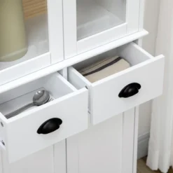 HOMCOM 61" Freestanding Kitchen Pantry, Storage Cabinet With Soft Close Doors, Adjustable Shelves, And 2 Drawers, White -Homcom GUEST 5a34dda2 803a 478c 8aa0 7ead05ed036e