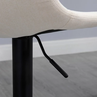 HOMCOM Adjustable Bar Stools Set Of 4, Swivel Bar Height Chairs Barstools Padded With Back For Kitchen, Counter, And Home Bar, Cream White 5 HOMCOM Adjustable Bar Stools Set Of 4, Swivel Bar Height Chairs Barstools Padded With Back For Kitchen, Counter, And Home Bar, Cream White - Image 5