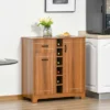 HOMCOM Retro Wine Cabinet For 6 Bottles, Wine Rack Sideboard Serving Bar With Glass Holders And 1 Drawer, Brown