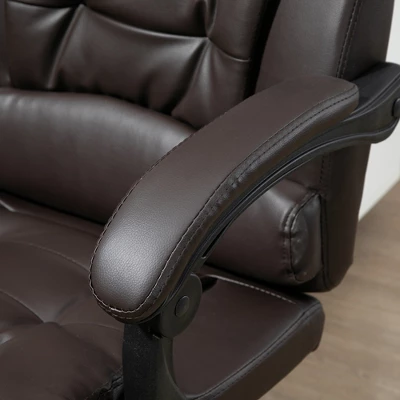 HOMCOM High-Back Executive Office Chair With Footrest, PU Leather Computer Chair With Reclining Function And Armrest, Ergonomic Office Chair, Coffee 5 HOMCOM High-Back Executive Office Chair With Footrest, PU Leather Computer Chair With Reclining Function And Armrest, Ergonomic Office Chair, Coffee - Image 5