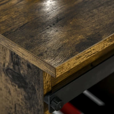 HOMCOM Industrial Sideboard Storage Cabinet, Serving Bar Buffet With Sliding Barn Door And 6-Bottle Wine Rack 5 HOMCOM Industrial Sideboard Storage Cabinet, Serving Bar Buffet With Sliding Barn Door And 6-Bottle Wine Rack - Image 5