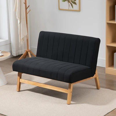 HOMCOM 42" Small Loveseat Sofa Couch For Bedroom, Living Room Furniture, Space-Saving 2 Seater Couch, Modern Couch Loveseat Upholstered 1 HOMCOM 42" Small Loveseat Sofa Couch For Bedroom, Living Room Furniture, Space-Saving 2 Seater Couch, Modern Couch Loveseat Upholstered