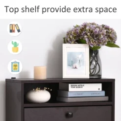 HOMCOM Trendy Shoe Storage Cabinet With 3 Large Fold-Out Drawers & A Spacious Top Surface For Small Items, Espresso -Homcom GUEST 66d7930d 26f0 4e7e a023 49218573f769