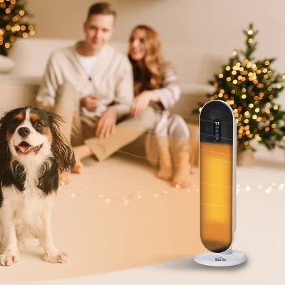 HOMCOM Ceramic Space Heater, Indoor Tower Heater With 45 Degree Oscillation, Remote Control, 24H Timer, Tip-Over And Overheating Protection, 1500W/1000W 1 HOMCOM Ceramic Space Heater, Indoor Tower Heater With 45 Degree Oscillation, Remote Control, 24H Timer, Tip-Over And Overheating Protection, 1500W/1000W