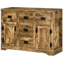 HOMCOM Industrial Buffet Cabinet Free Standing Kitchen Sideboard With Five Drawers Two Door Cabinets Adjustable Shelf For Living Room -Homcom GUEST 684fb793 9b4c 4448 89b7 c57c92c54035