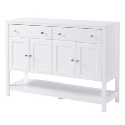 HOMCOM 47" Modern Sideboard, Buffet Cabinet, Accent Cupboard With Adjustable Shelves And Drawers, For Living Room, White 7 HOMCOM 47" Modern Sideboard, Buffet Cabinet, Accent Cupboard With Adjustable Shelves And Drawers, For Living Room, White -Homcom GUEST 694256d7 0400 4bc8 bf9a b7a69e6751ba