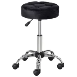 HOMCOM Round Vanity Stool With Height Adjustable Lift, Luxury Style Upholstery And Swivel Seat And Wheels 10 HOMCOM Round Vanity Stool With Height Adjustable Lift, Luxury Style Upholstery And Swivel Seat And Wheels -Homcom GUEST 6b162dee e8a5 46bb acbb 5770e5246aad