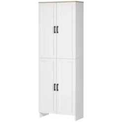 HOMCOM 72" Freestanding Kitchen Pantry, 4-Door Storage Cabinet Organizer With Adjustable Shelves, Kitchen Cabinet With Doors And Shelves, White -Homcom GUEST 6ba4522d 2fa5 4295 8a84 cf3dd628edf1