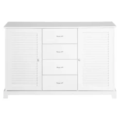 HOMCOM 47" Modern Storage Cabinet Buffet Sideboard With Drawers And Louvered Doors- White 7 HOMCOM 47" Modern Storage Cabinet Buffet Sideboard With Drawers And Louvered Doors- White -Homcom GUEST 6eecc1cd d9a5 4b6c 9ff9 6bfd0c9a3451