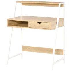 HOMCOM Home Office Desk, Computer Desk For Small Spaces, Writing Table With Drawer And Storage Shelves -Homcom GUEST 6f0a2d4f 0daf 4722 a103 986a67b919ec