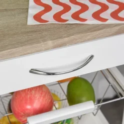 HOMCOM 32.25" Wooden Rolling Kitchen Storage Cart On 360° Swivel Wheels With Ample Storage Space & Solid Structure 11 HOMCOM 32.25" Wooden Rolling Kitchen Storage Cart On 360° Swivel Wheels With Ample Storage Space & Solid Structure -Homcom GUEST 724827e1 e7f2 4182 b29a e539a4accf4b