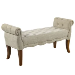HOMCOM Traditional Style Entryway Bed End Shoe Bench With Button Tufted And Rounded Arm For Living Room 10 HOMCOM Traditional Style Entryway Bed End Shoe Bench With Button Tufted And Rounded Arm For Living Room -Homcom GUEST 72563c20 ad94 4e01 b4fa 5ce677284176