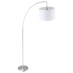 HOMCOM Arc Floor Reading Lamp, Tall Pole Standing Lamp With Hanging Fabric Lampshade For Living Room Or Bedroom, Silver/White 7 HOMCOM Arc Floor Reading Lamp, Tall Pole Standing Lamp With Hanging Fabric Lampshade For Living Room Or Bedroom, Silver/White -Homcom GUEST 72d87ab0 809d 43a3 b67e cc4202b285c8