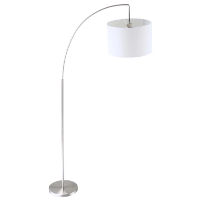 HOMCOM Arc Floor Reading Lamp, Tall Pole Standing Lamp With Hanging Fabric Lampshade For Living Room Or Bedroom, Silver/White 3 HOMCOM Arc Floor Reading Lamp, Tall Pole Standing Lamp With Hanging Fabric Lampshade For Living Room Or Bedroom, Silver/White - Image 3