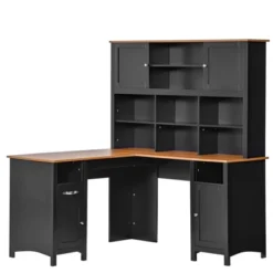 HOMCOM L-Shaped Computer Desk With Storage Shelves, Home Office Desk With Drawers And Cabinets -Homcom GUEST 73261c1c d108 4e24 a933 fef8567ce031