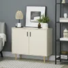 HOMCOM Modern Kitchen Storage Cabinet, Accent Sideboard With Adjustable Shelves And Wood Legs For Dining Living Room, Natural
