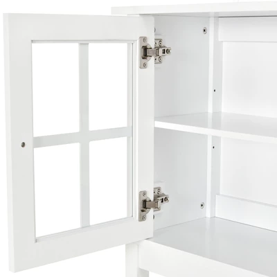 HOMCOM Kitchen Credenza & Sideboard Buffet Cabinet With 2 Glass Doors & Storage Shelves 7 HOMCOM Kitchen Credenza & Sideboard Buffet Cabinet With 2 Glass Doors & Storage Shelves - Image 7