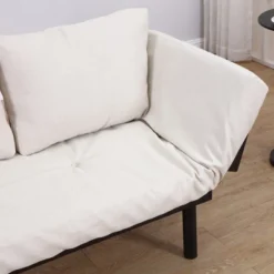 HOMCOM Single Person Chaise Lounger, Modern Sofa Bed With 5 Adjustable Positions, 2 Large Pillows, And Birch Legs -Homcom GUEST 76f41143 29d2 4b88 9280 766b0db7bf8e