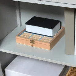 HOMCOM Kitchen Cabinet, Storage Cabinet, Sideboard Floor Accent Cabinet W/ 2 Glass Doors, Drawer, Adjustable Shelves For Living Room Entryway, Gray -Homcom GUEST 777e30d7 dce7 4791 b158 4dfe679c4b71