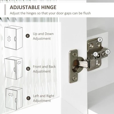 HOMCOM 71" Traditional Freestanding Kitchen Buffet With Hutch, Pantry Cabinet With 4 Doors, 3-Level Adjustable Shelves, And 1 Drawer, White 4 HOMCOM 71" Traditional Freestanding Kitchen Buffet With Hutch, Pantry Cabinet With 4 Doors, 3-Level Adjustable Shelves, And 1 Drawer, White - Image 4