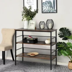 HomCom 3-Tier Industrial Style Storage Metal Wooden Shelf -Homcom GUEST 79efa600 3347 4a57 90e7 d05b549b2e8a