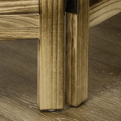 HOMCOM Room Divider, 5.5' Tall Wood Indoor Portable Folding Privacy Screens, Double Hinged Partition Wall Dividers For Home, Brown 4 HOMCOM Room Divider, 5.5' Tall Wood Indoor Portable Folding Privacy Screens, Double Hinged Partition Wall Dividers For Home, Brown - Image 4