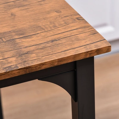 HOMCOM 5 PC Modern Counter Height Bar Table Set Compact Kitchen Table 4 Chairs Set With Footrest, Metal Legs 5 HOMCOM 5 PC Modern Counter Height Bar Table Set Compact Kitchen Table 4 Chairs Set With Footrest, Metal Legs - Image 5