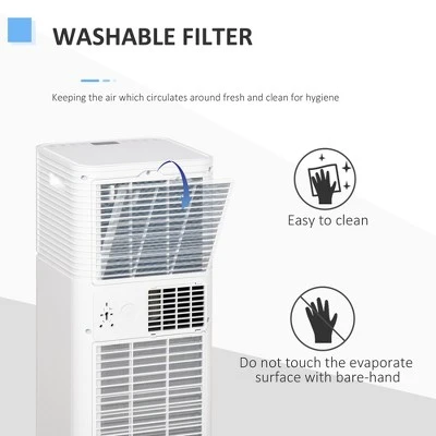 HOMCOM 7000 BTU Mobile Portable Air Conditioner For Cooling, Dehumidifier, And Ventilating With Remote Control, For Home Office, White 4 HOMCOM 7000 BTU Mobile Portable Air Conditioner For Cooling, Dehumidifier, And Ventilating With Remote Control, For Home Office, White - Image 4