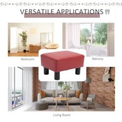 HomCom Modern 15" Rectangular Faux Leather Ottoman Footrest -Homcom GUEST 7c6b82dd 3155 4ae3 b2fd 2054a5677e68