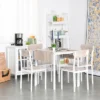 HOMCOM Modern 5-Piece Dining Table Set For 4 With Foldable Drop Leaf, 4 Chairs, And Metal Frame For Small Spaces, White